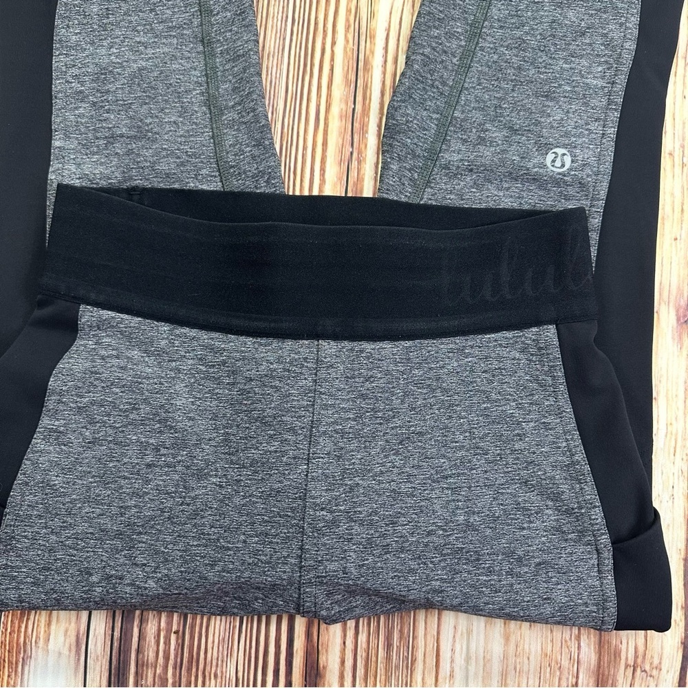 Lululemon Athletica Box It Out Tight Heathered Black / Black Leggings Size 4 - Picture 10 of 15